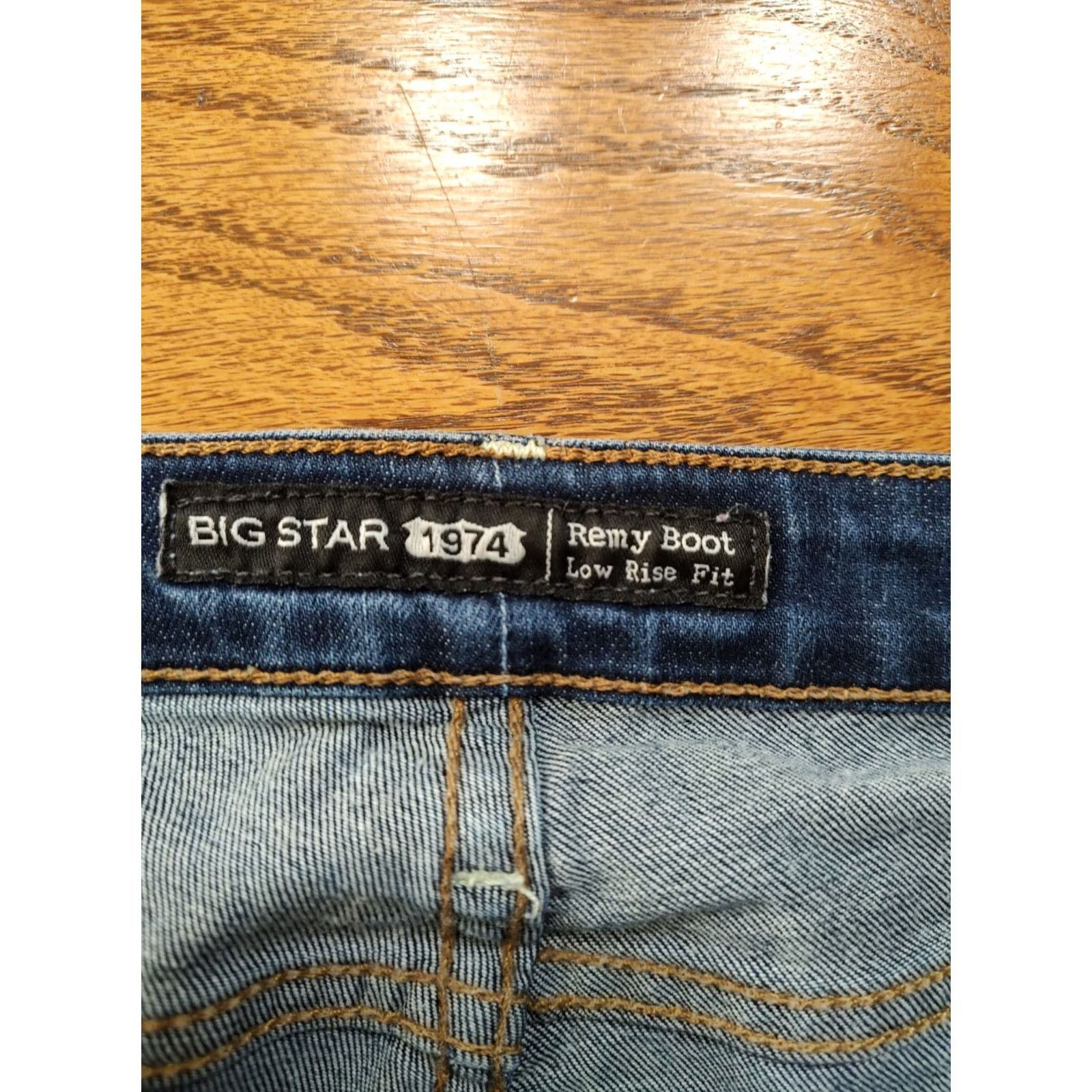 Denime BIG STAR Remy Bootcut Jeans Womens Blue Denim Tag 32 X 33 Inseam Low Rise Boot Size 24" / US 00 / IT 34 - 6 Thumbnail