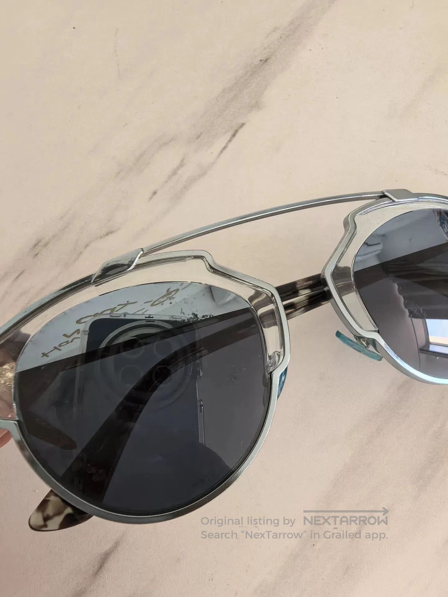 Dior Dior So Real Sunglasses with Silver Frame. Size ONE SIZE - 4 Thumbnail