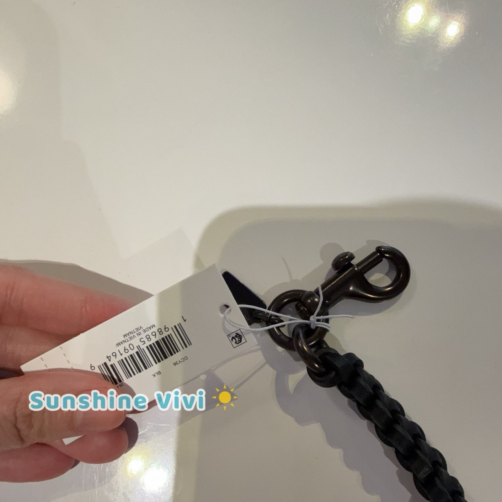 Coach NWT COACH Braided Bag Charm Glovetanned leather black CCY36 Size ONE SIZE - 3 Thumbnail