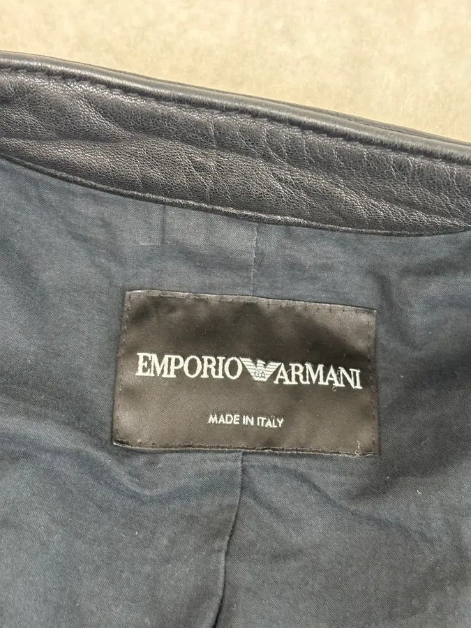 Emporio Armani SS2012 Emporio Armani Black Leather Biker Jacket Size US M / EU 48-50 / 2 - 9 Thumbnail