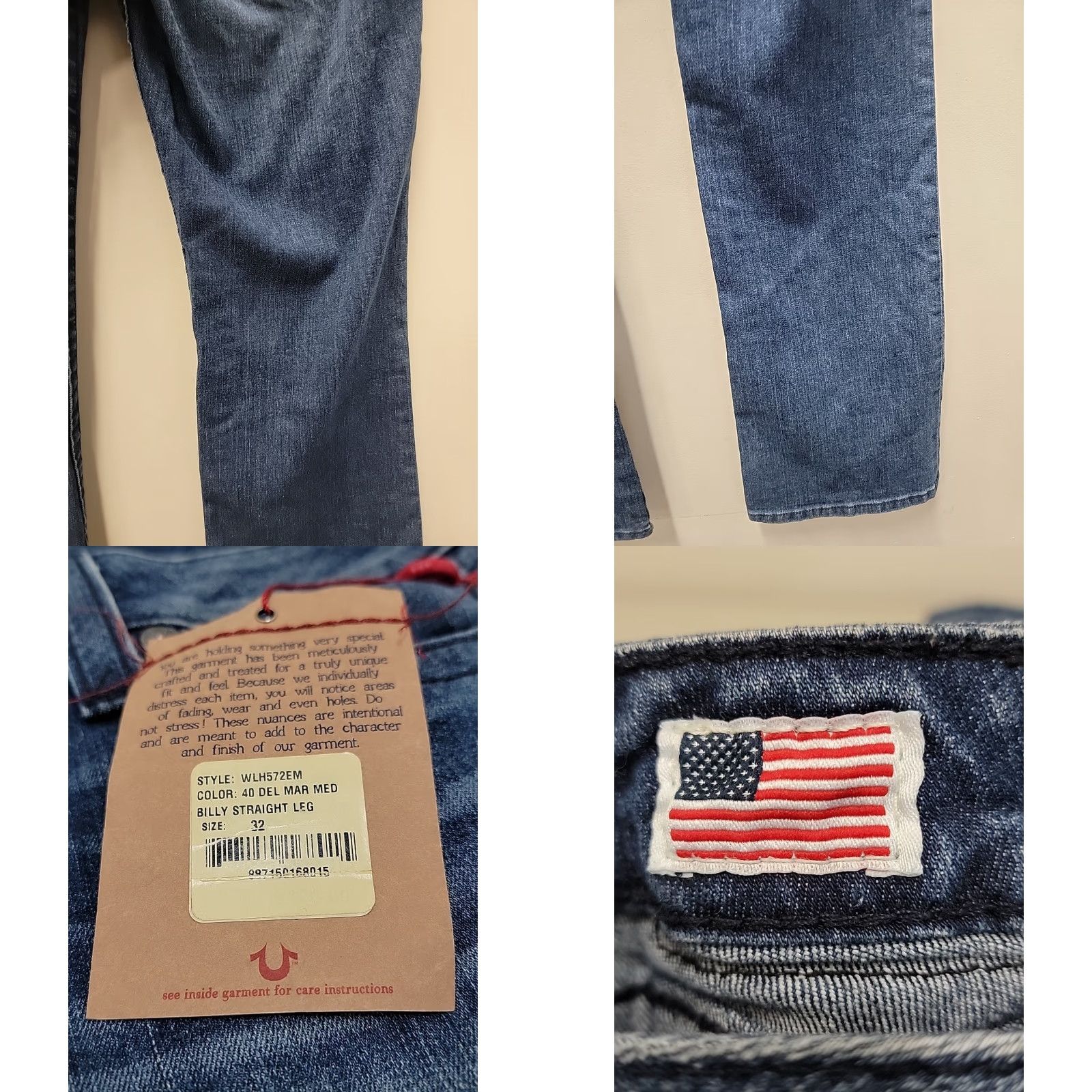 True Religion True Religion Jeans Women's Size 32 Billy Straight Leg Blue Denim Vintage: No, Regular Fit, 5-Pocket, Light Wash, Cotton Blend, 35x34.5 Size 24" / US 00 / IT 34 - 9 Thumbnail