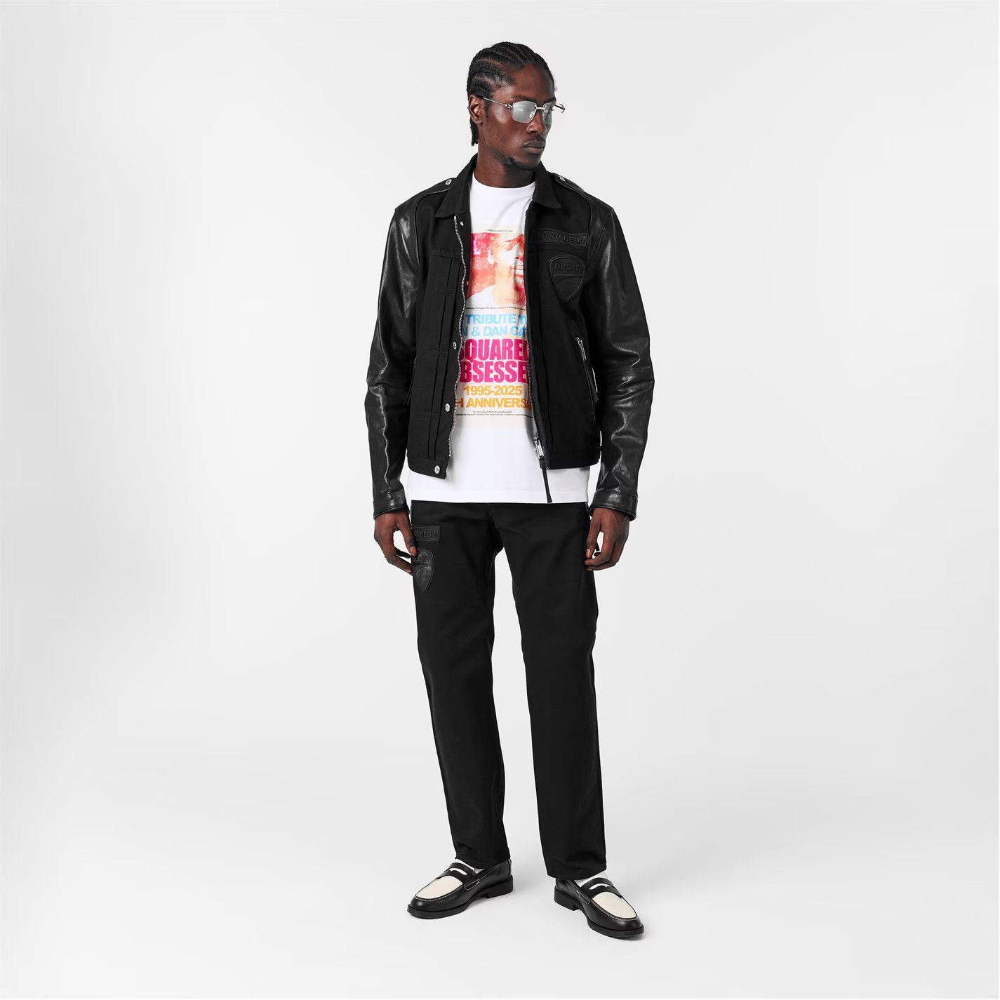 Dsquared2 o1g2r1mq0426 Leather Slim Fit Jacket in Black Size US L / EU 52-54 / 3 - 6 Thumbnail