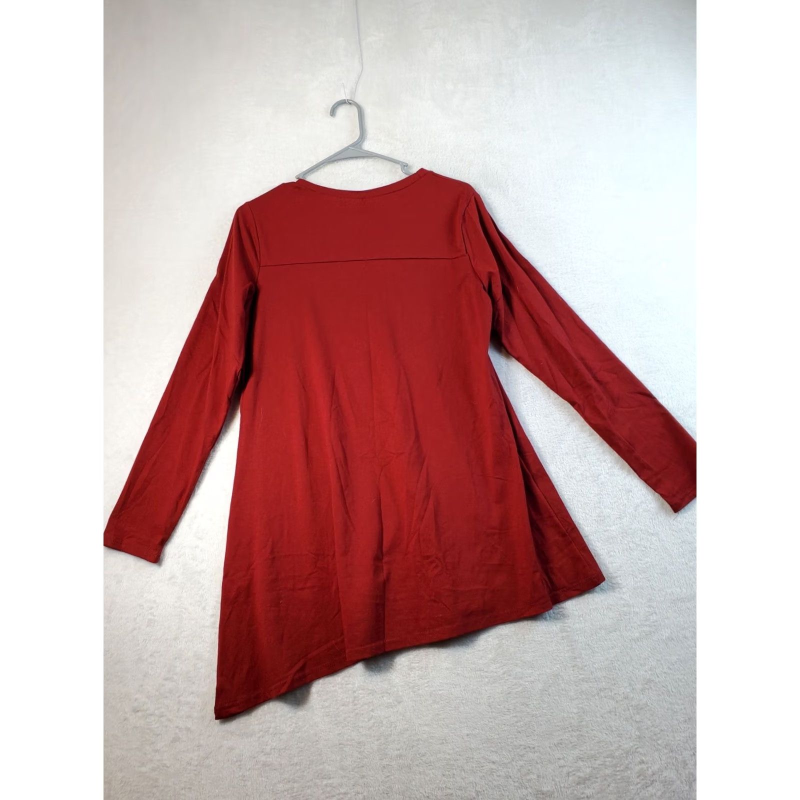 Alife Halife T Shirt Dress Womens Size M Red Polyester Round Neck Button Dress Short Sleeve/ Casual Women’s Shirt Dress Size M / US 6-8 / IT 42-44 - 2 Thumbnail