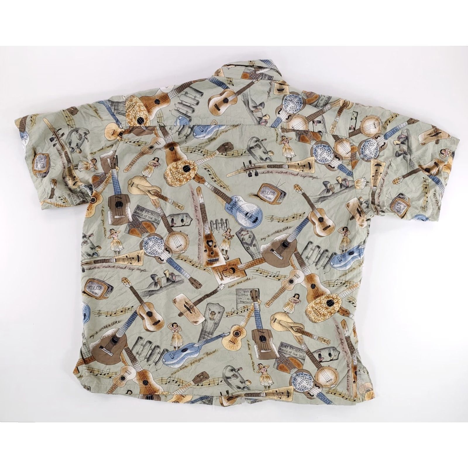 Tori Richard Tori Richard Button-Up Hawaiian Shirt Short Sleeve Made USA Ukulele Mens XXL Multicolor Hawaiian Shirt Mens 2XL Size US XXL / EU 58 / 5 - 3 Thumbnail