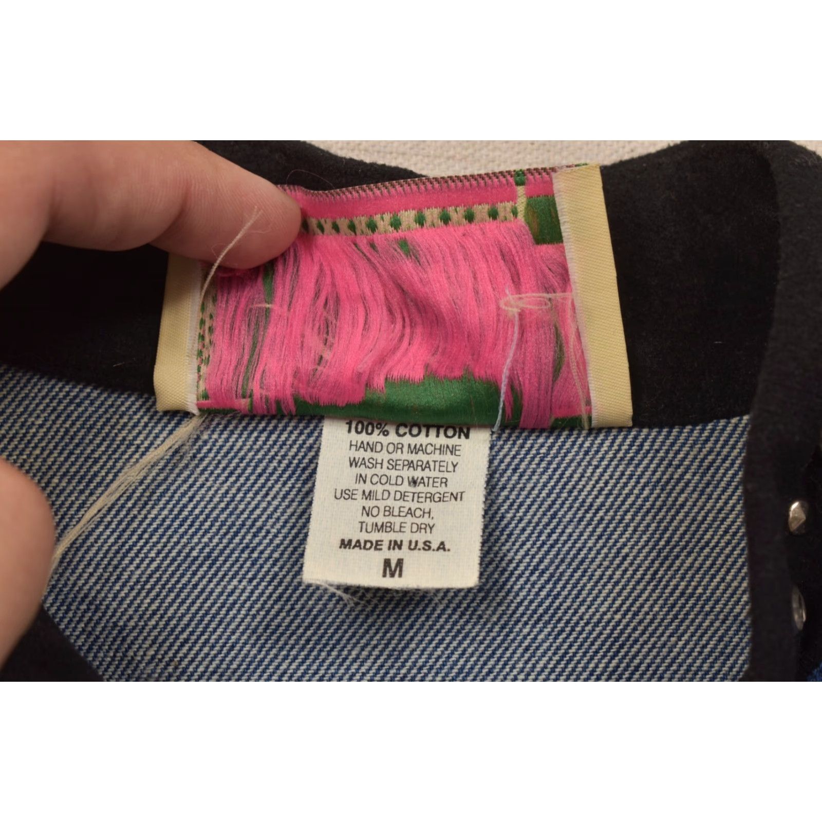 Denime Green Field USA Women Vest Denim Rhinestone Spiral Cord Blue Medium M Size M / US 6-8 / IT 42-44 - 7 Thumbnail