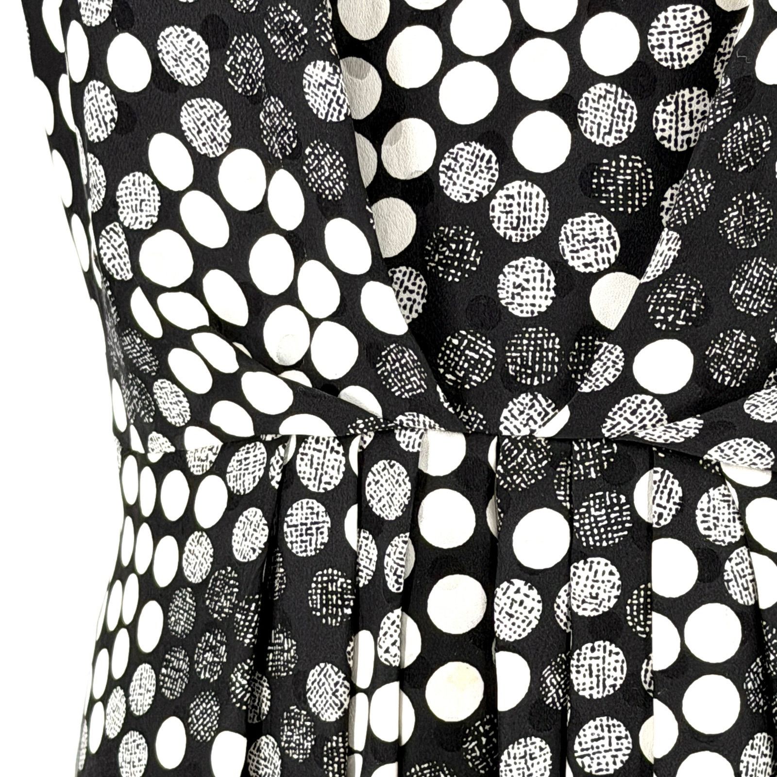 Saks Fifth Avenue Lihli Black White Polka Dot 100% Silk Dress Size M / US 6-8 / IT 42-44 - 4 Thumbnail