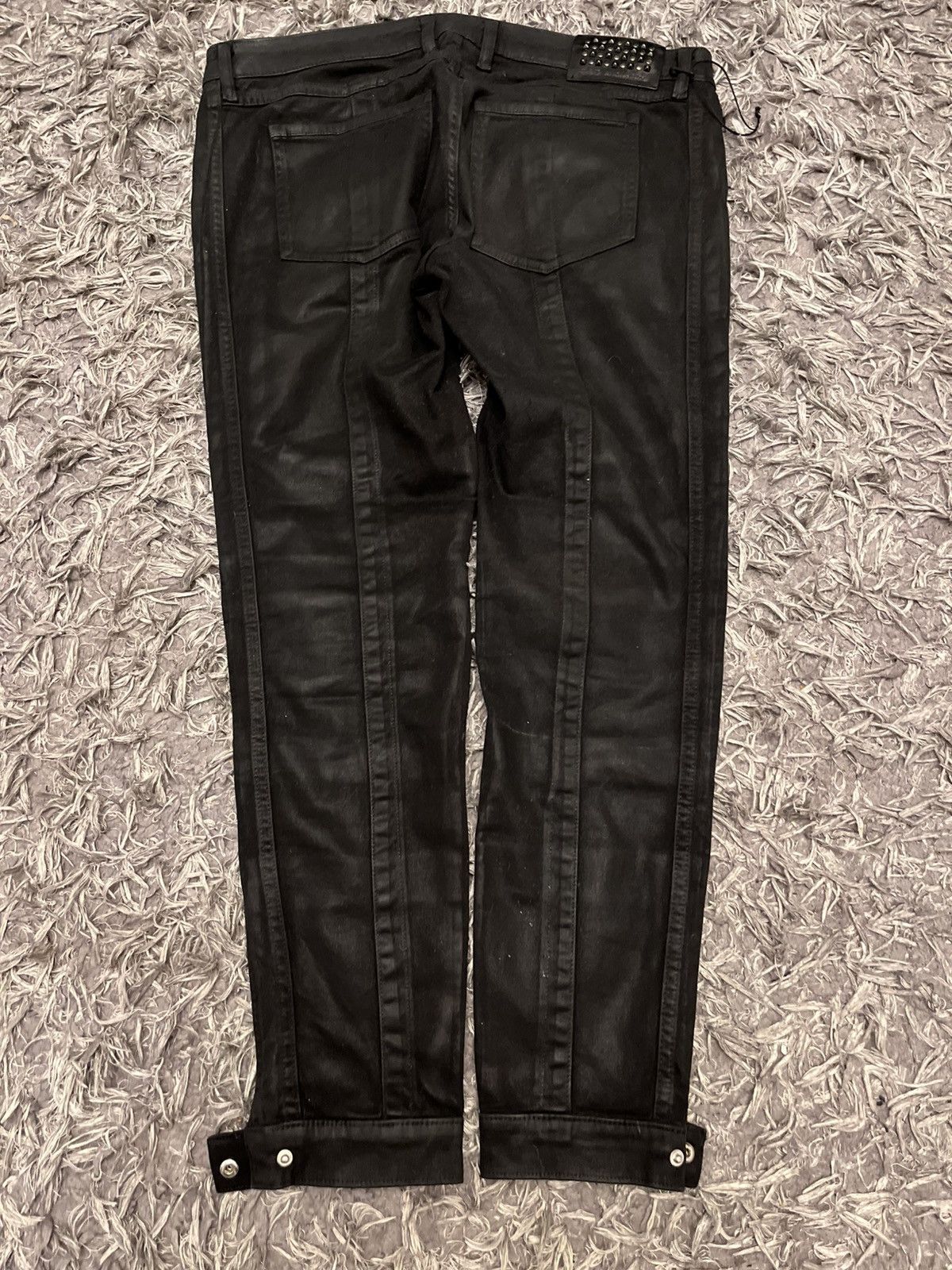 Archive avant garde waxed biker pants diesel black gold