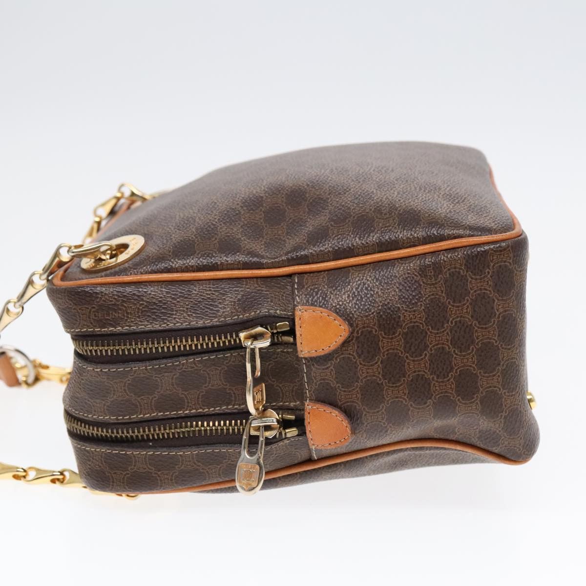 Celine CELINE Macadam Canvas Shoulder Bag Pvc Leather Brown Gold Size ONE SIZE - 3 Thumbnail