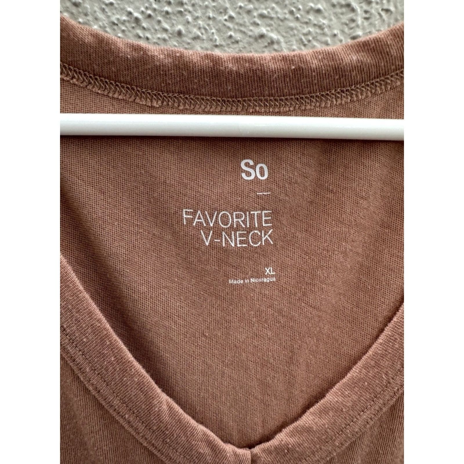 Vintage SO Juniors Womens Shirt XL Brown Short Sleeve V-Neck Shirt Size XL / US 12-14 / IT 48-50 - 3 Thumbnail