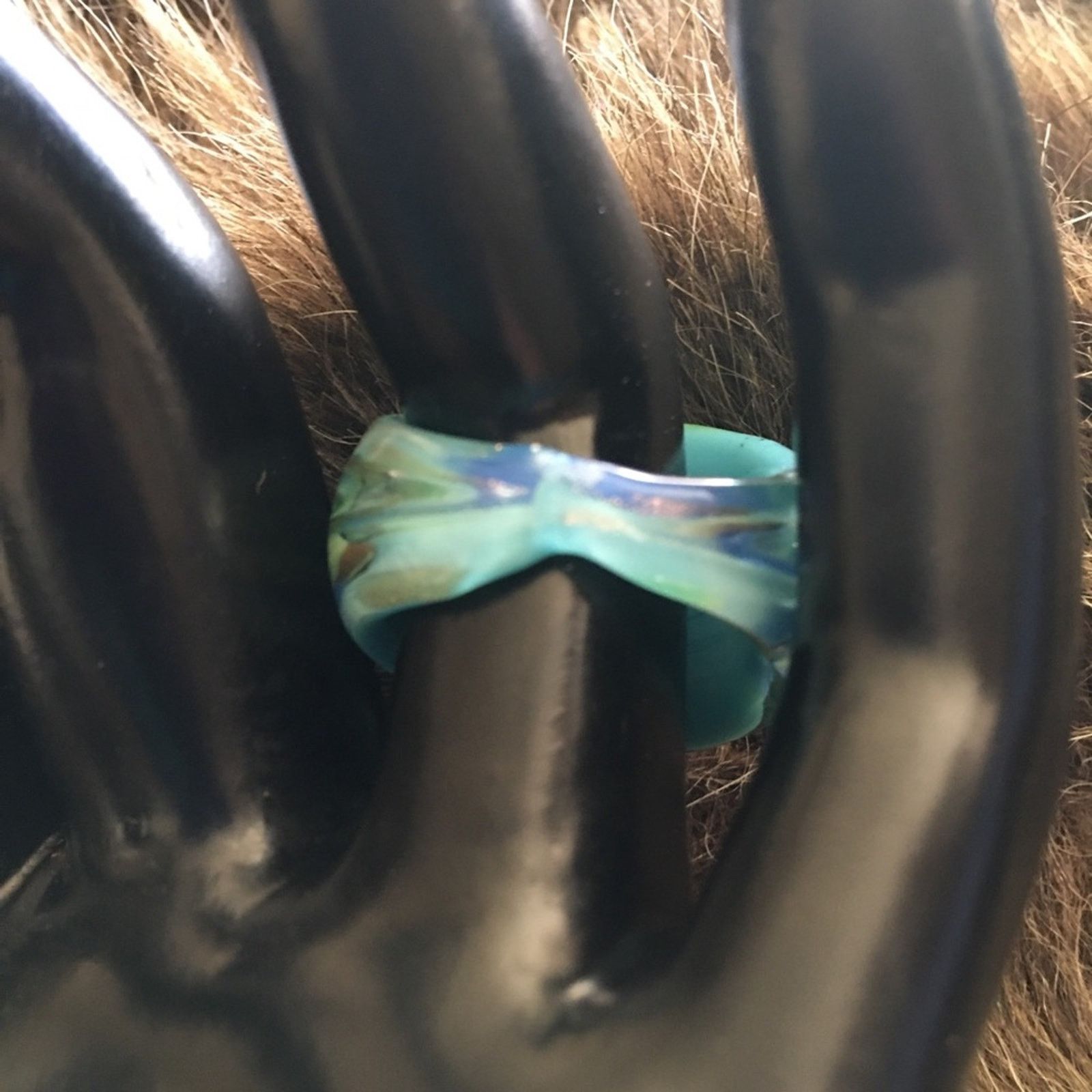 Handmade Handmade fused glass wide band ring Size ONE SIZE - 3 Thumbnail
