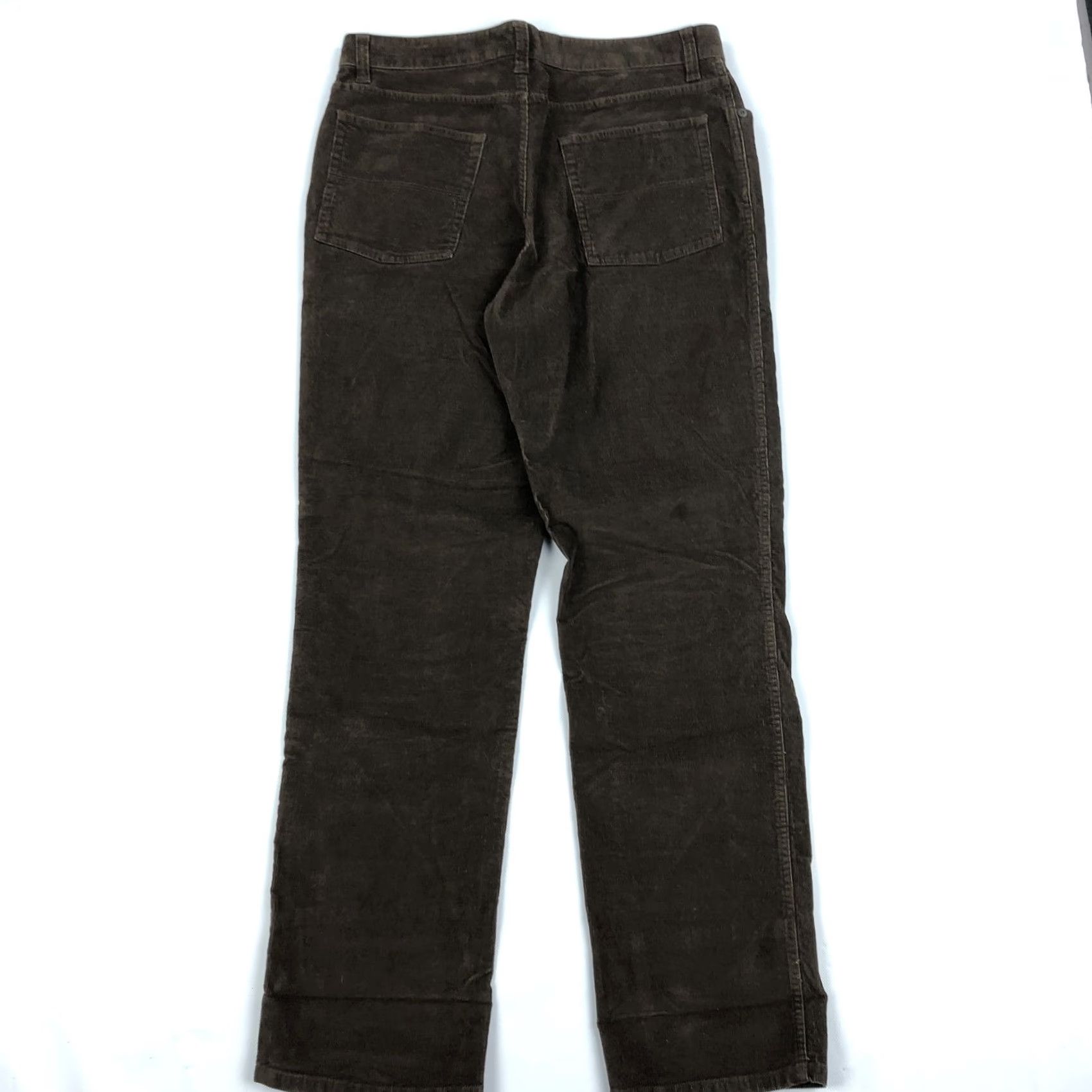 Vintage L.L.Bean Men's Corduroy Pants Flat Front Brown 33x32 Natural Fit Cotton Spandex Size US 33 - 2 Thumbnail