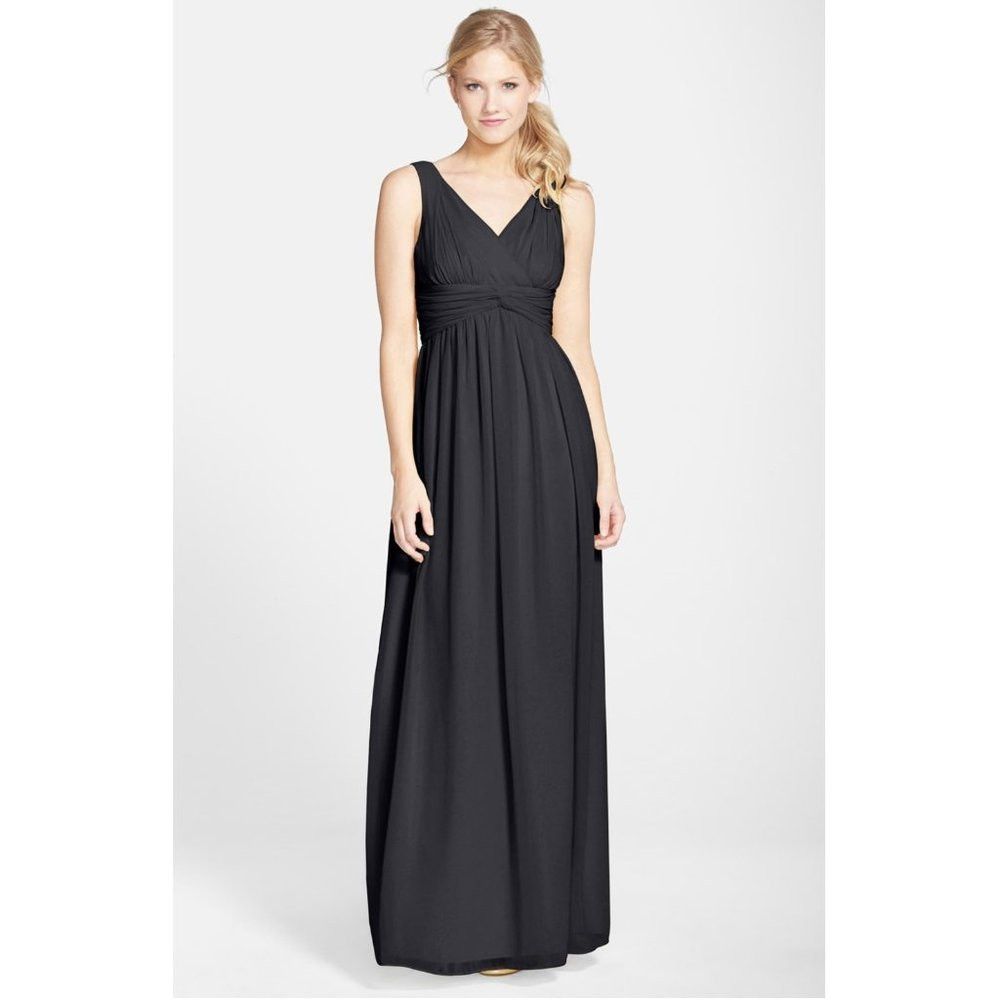 Donna Morgan Donna Morgan Julie Twist-Waist Black Silk Chiffon Gown Even Size M / US 6-8 / IT 42-44 - 1 Thumbnail