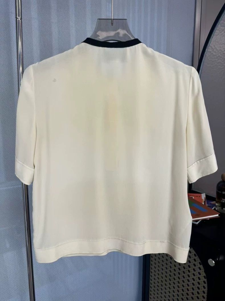 Gucci Gucci White mulberry silk bow short sleeves 2501-Nextarrow Size US XXS / EU 40 - 2 Thumbnail