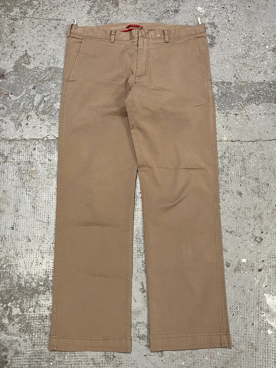 Prada × Vintage SS2006 Prada Beige Relaxed Regular Pants Size US 33 - 1 Thumbnail