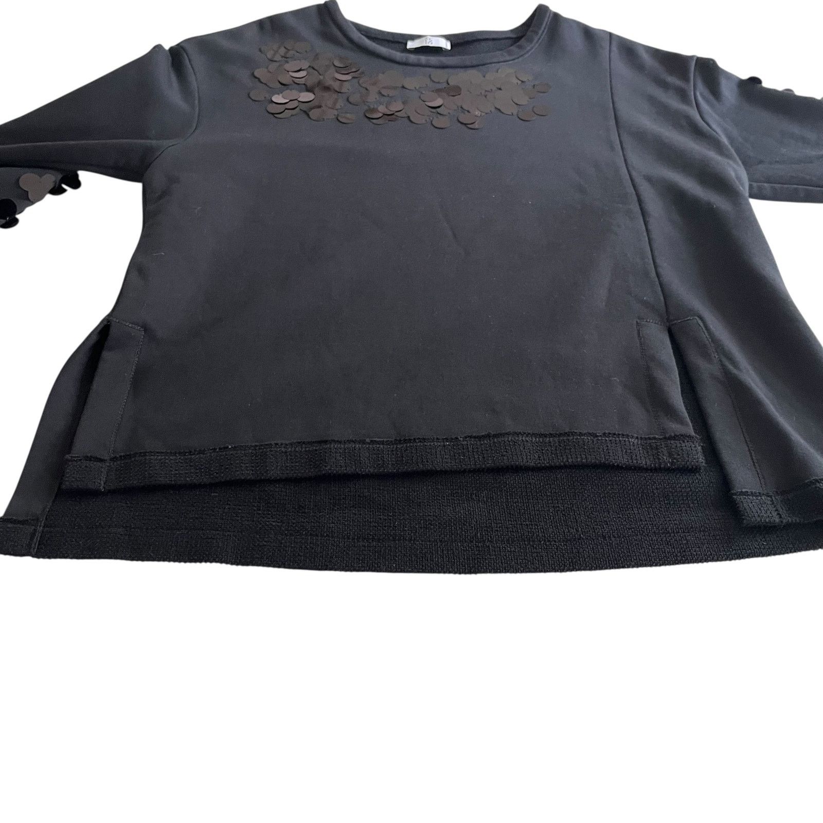 Other Sfizio Black Sequin Embellished Long Sleeve Sweatshirt Size M / US 6-8 / IT 42-44 - 6 Thumbnail