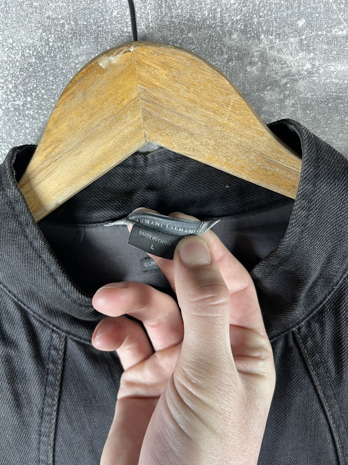 Emporio Armani Armani Exchange A|X Military Denim Jacket Black Size L Size US L / EU 52-54 / 3 - 6 Thumbnail