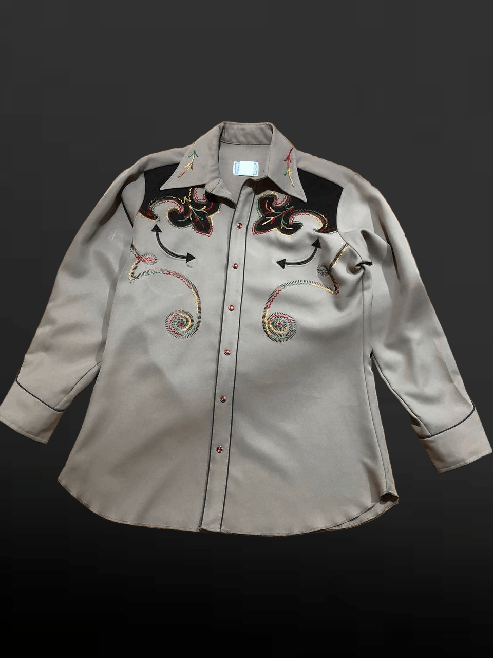 Vintage Vintage 70's H Bar C Embroidery Cowboy Western Shirt Size US L / EU 52-54 / 3 - 1 Thumbnail
