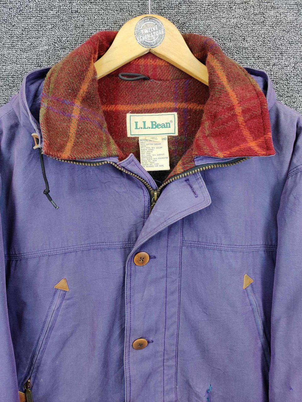 L.L. Bean Vintage L.L. Bean Canvas Wool Lined Hoodie Jacket Size US M / EU 48-50 / 2 - 10 Thumbnail