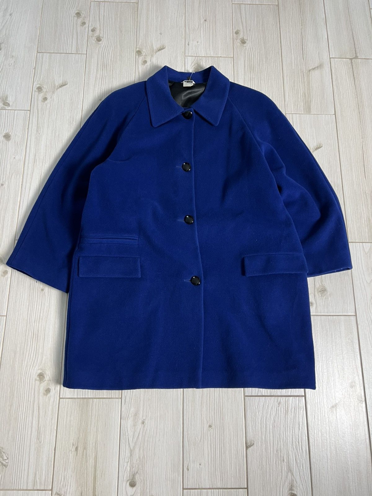 Versace Versace Coat Jacket Made in Italy Blue Wool 1990s Size US L / EU 52-54 / 3 - 7 Thumbnail