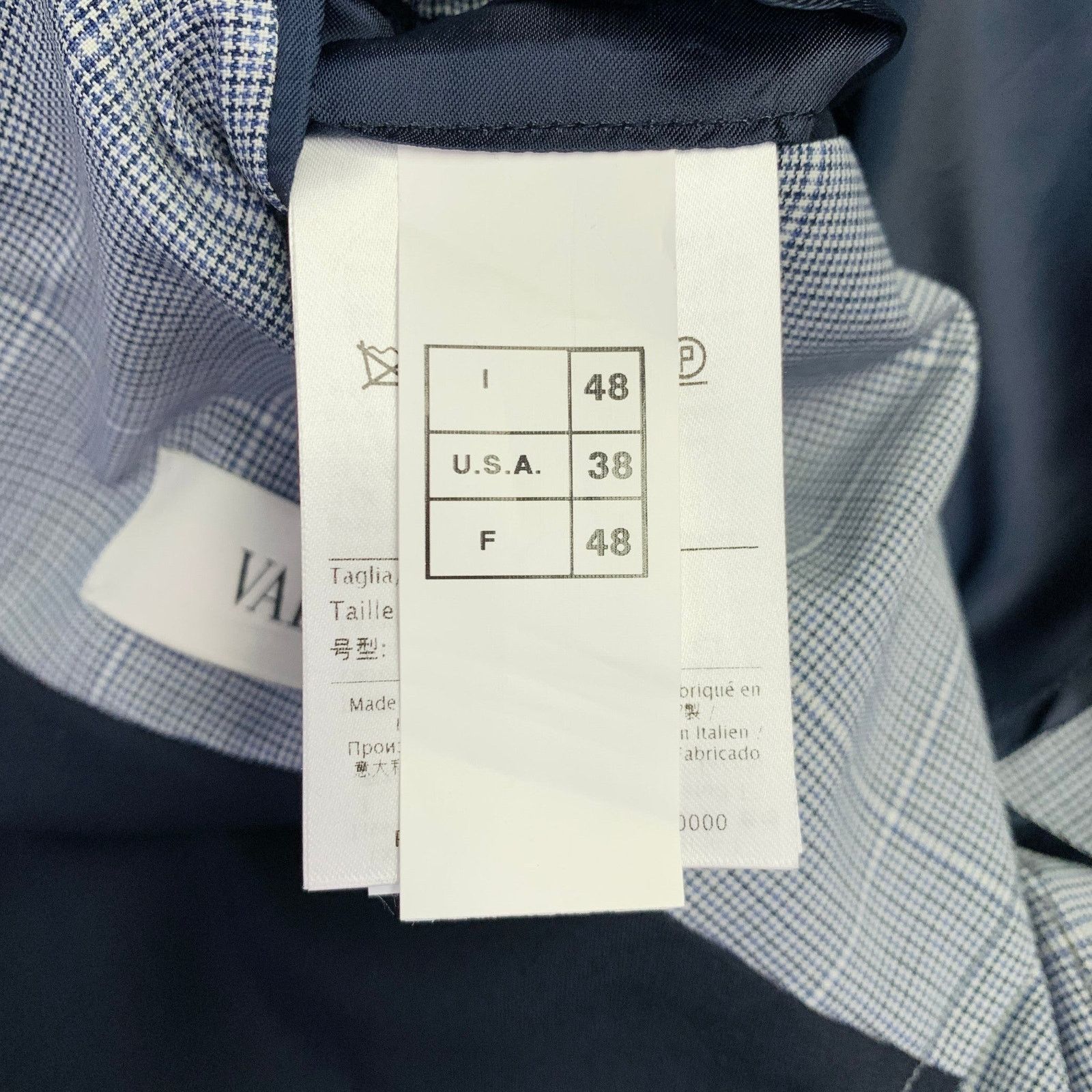 Valentino VALENTINO Size 38 Blue Grey Plaid Wool Notch Lapel Suit Size 38R - 10 Thumbnail