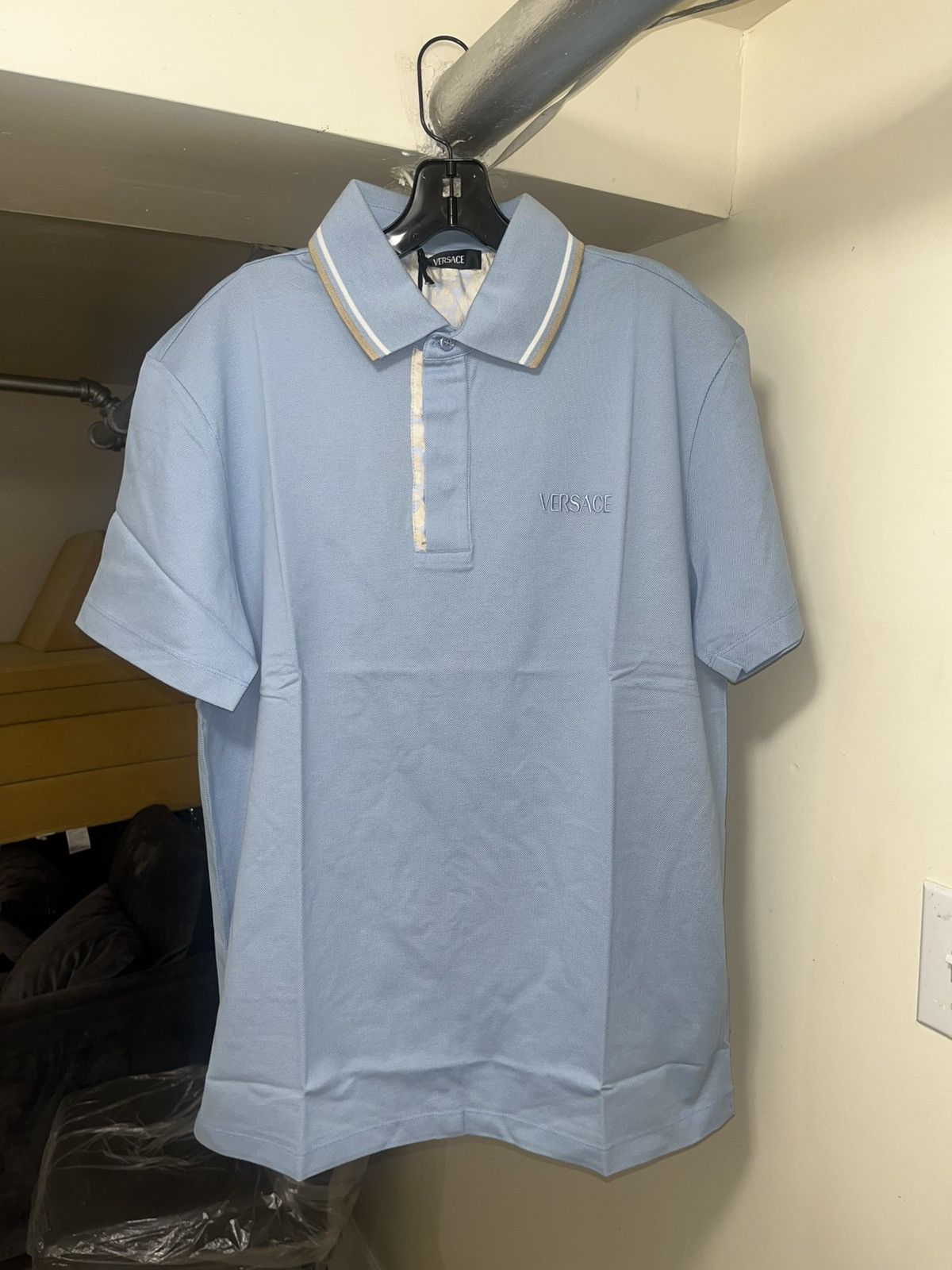 Versace Versace Blue Polo Shirt Sz XL Size US XL / EU 56 / 4 - 9 Thumbnail