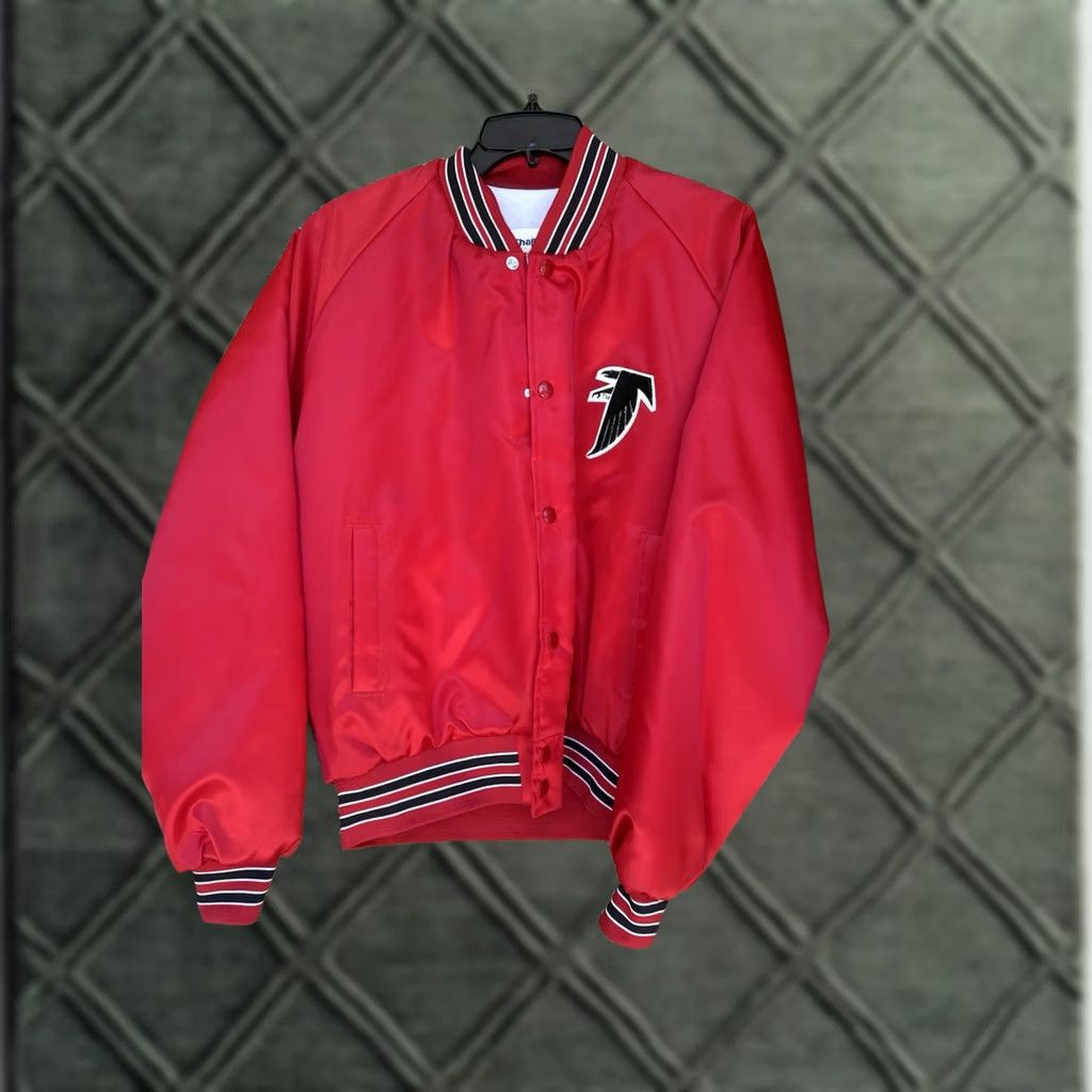 Chalk Line VINTAGE Chalk Line Atlanta Falcons Jacket Red L Satin Bomber Shirt/Outerwear Mens Vintage Size US L / EU 52-54 / 3 - 1 Thumbnail