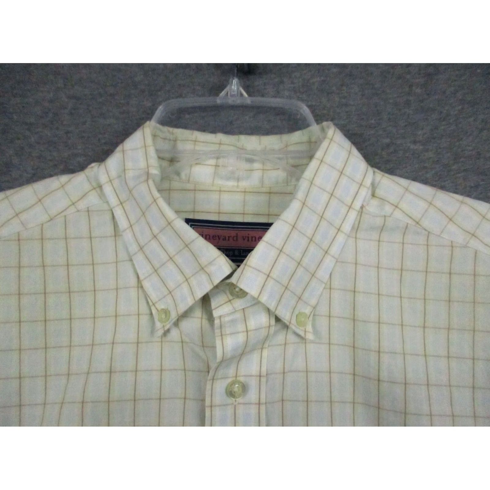 Vineyard Vines Vineyard Vines Shirt Button-Up Whale Logo Long Sleeve Yellow Plaid Men Large Size US L / EU 52-54 / 3 - 3 Thumbnail