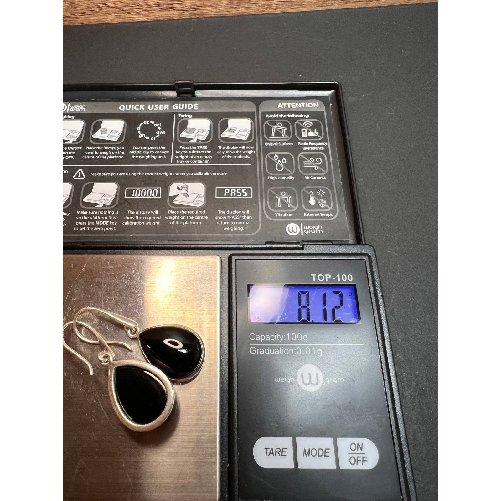 Other NEW Black onyx sterling silver teardrop earrings 8.12 grams Size ONE SIZE - 11 Thumbnail