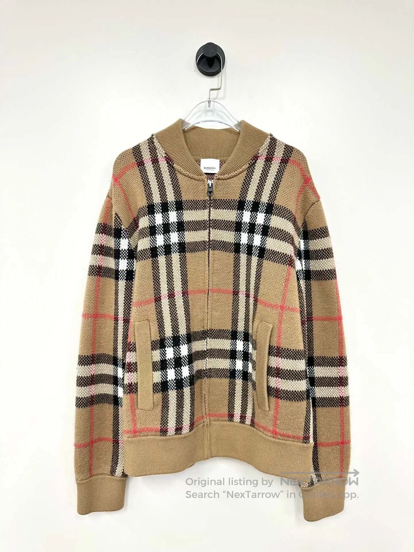 Burberry Burberry Classic Plaid Zip-up Knit Jacket| Size S / US 4 / IT 40 - 1 Thumbnail