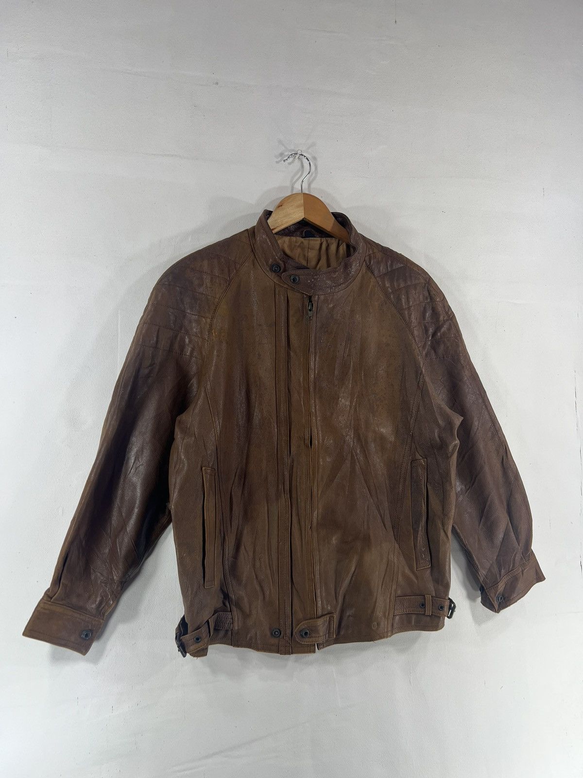Genuine Leather × Vintage Vintage Rare Design Leather Jacket Size US L / EU 52-54 / 3 - 5 Thumbnail