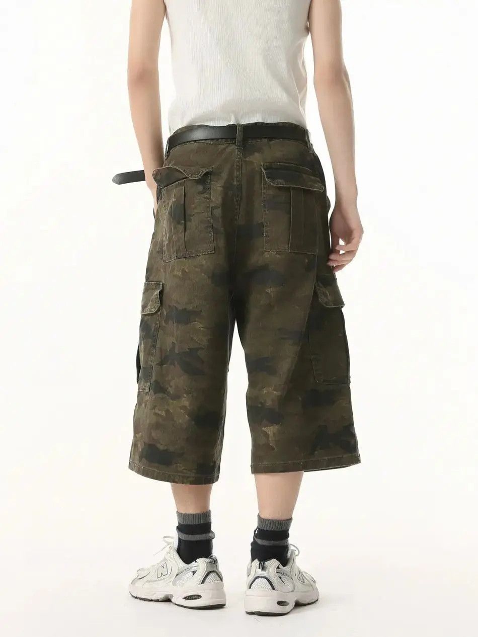 Japanese Brand Retro camouflage high street pocket denim shorts Size US 32 / EU 48 - 2 Thumbnail