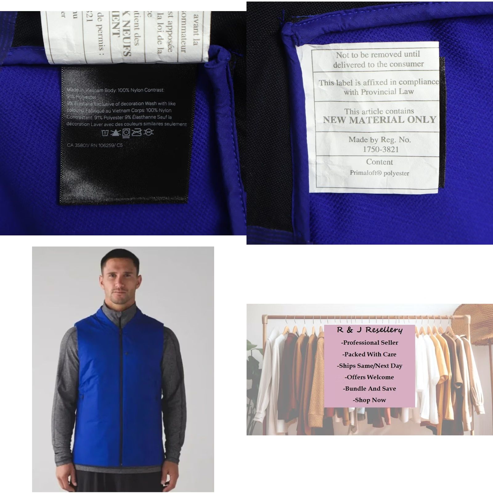 Lululemon Lululemon Men’s Surge Thermo Vest Primalosft Running Hero Blue L Short Zip Pockets Reflective Lightweight Thermal Windbreaker Vest Mens Size US L / EU 52-54 / 3 - 8 Thumbnail