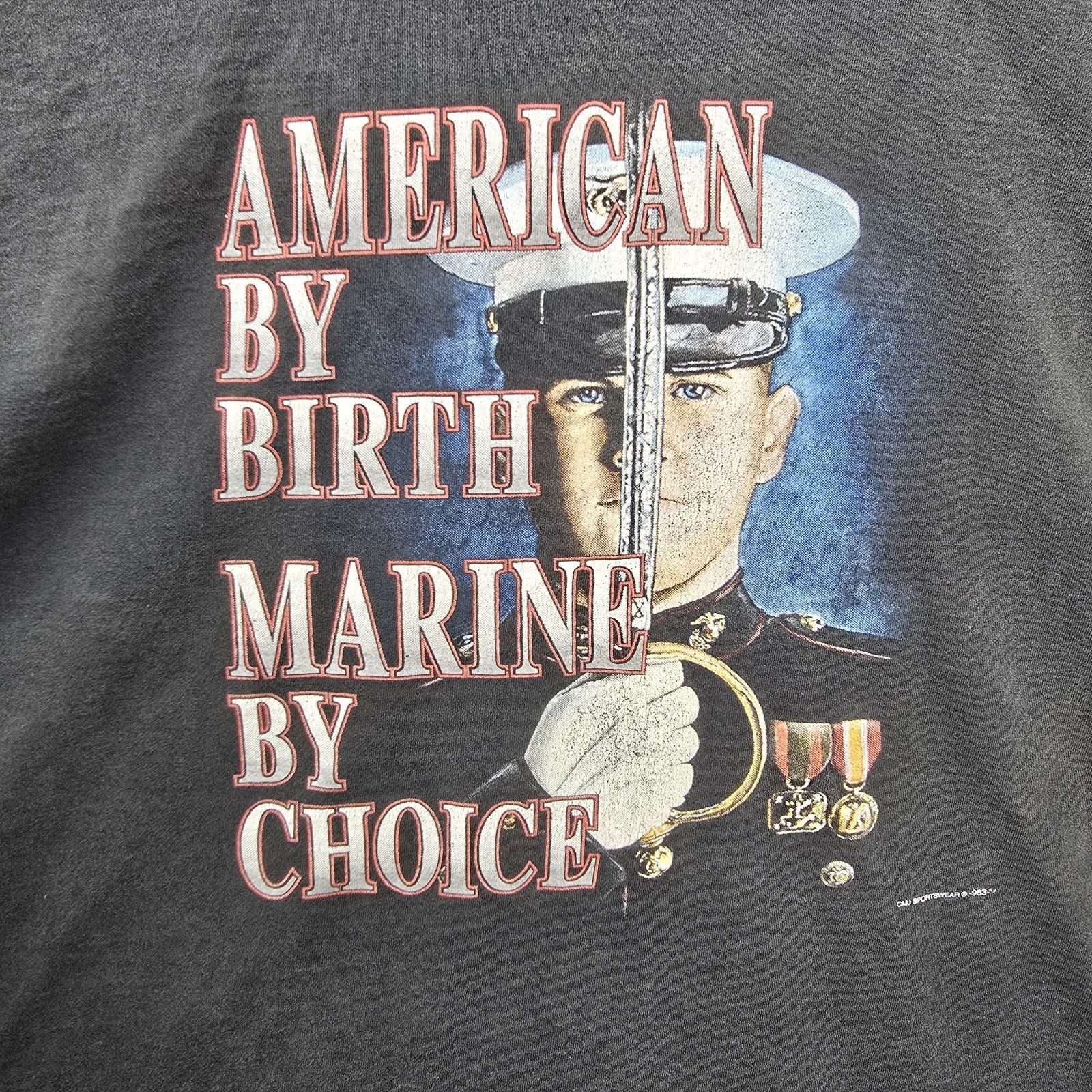 Other Vintage 90s American By Birth Marine By Choice Shirt 2XL Size US XXL / EU 58 / 5 - 2 Thumbnail