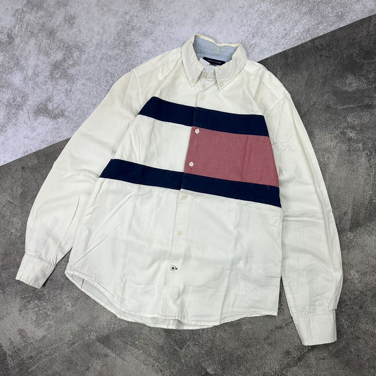 Tommy Hilfiger TOMMY HILFIGER big flag white button up shirt Size US L / EU 52-54 / 3 - 2 Thumbnail