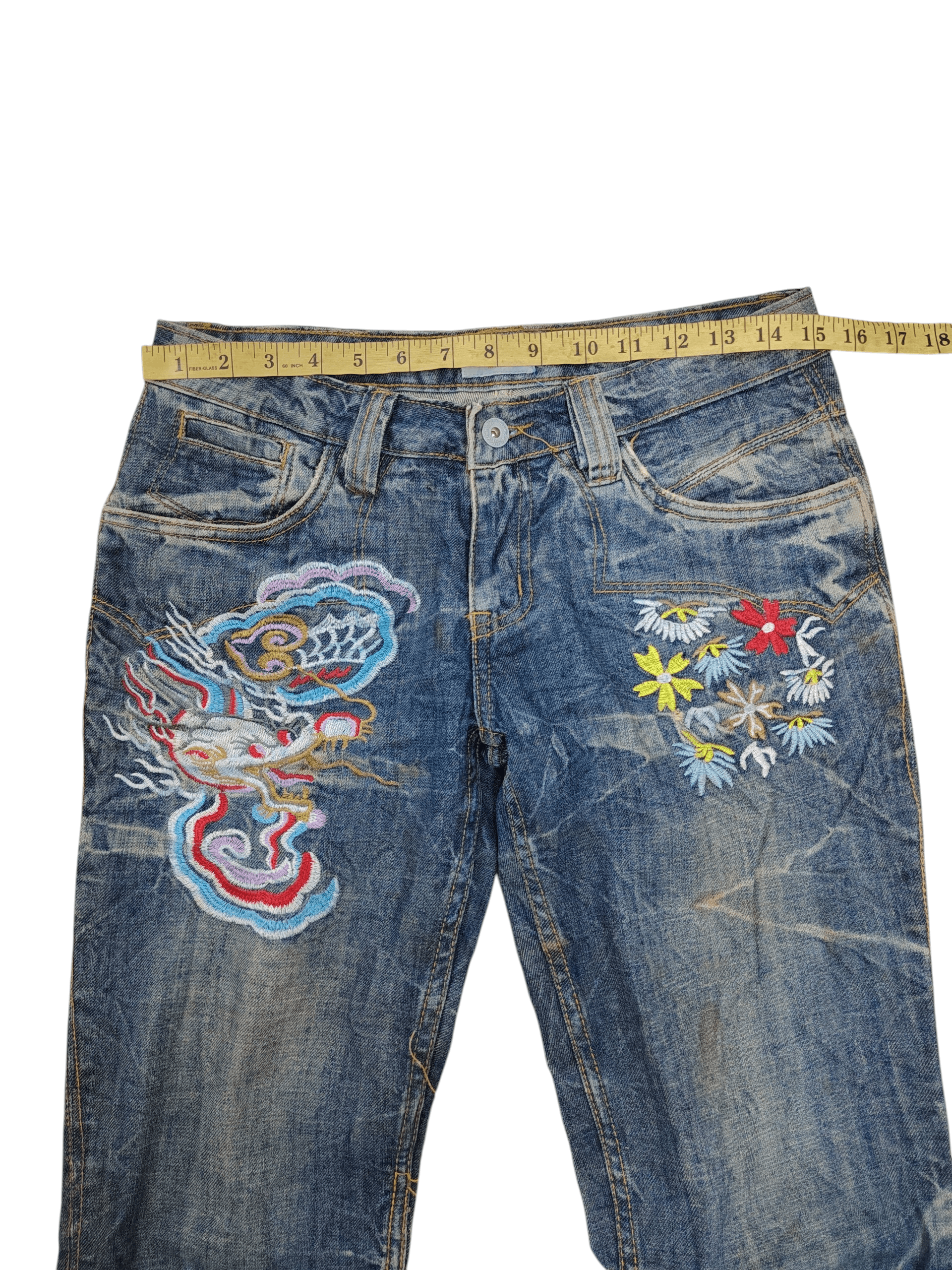 Antik Denim Vintage Y2K Antik Denim Embroidered Tiger & Dragon Flare Size US 30 / EU 46 - 14 Thumbnail