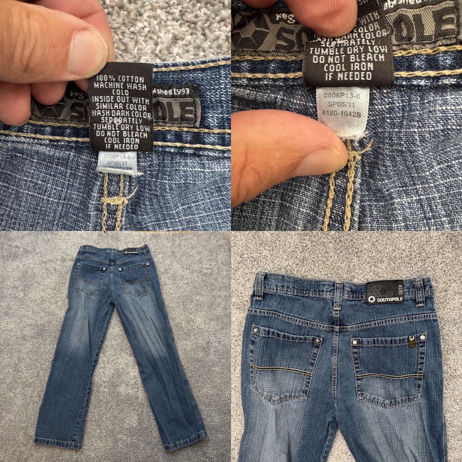 Southpole Southpole Jeans Womens 18 Blue Denim Relaxed Straight Leg Classic 100% Cotton Size 40" / US 18 - 8 Thumbnail
