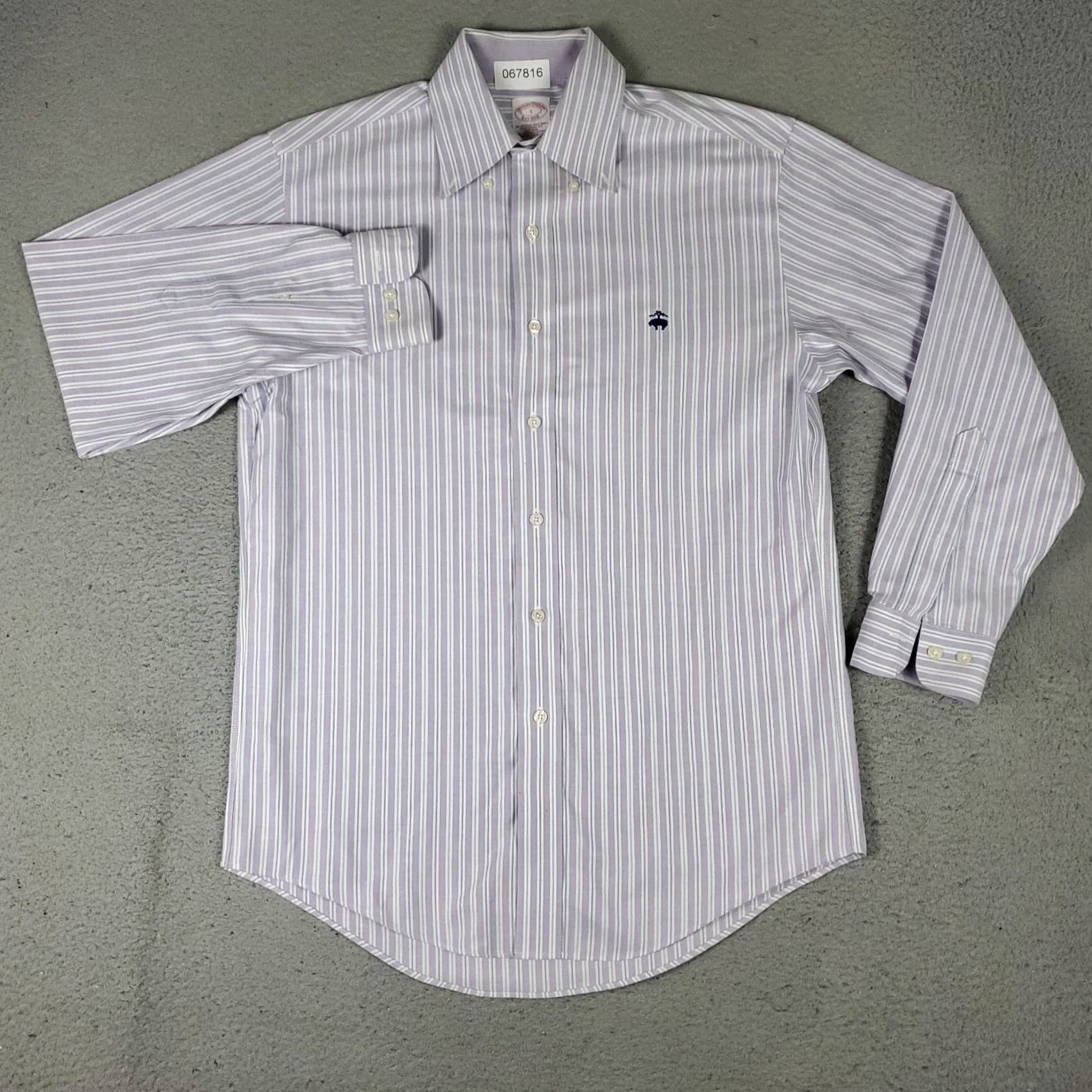 Brooks Brothers Brooks Brothers Shirt Mens Small Purple Striped Regent Button Up Long Sleeve Size US S / EU 44-46 / 1 - 3 Thumbnail