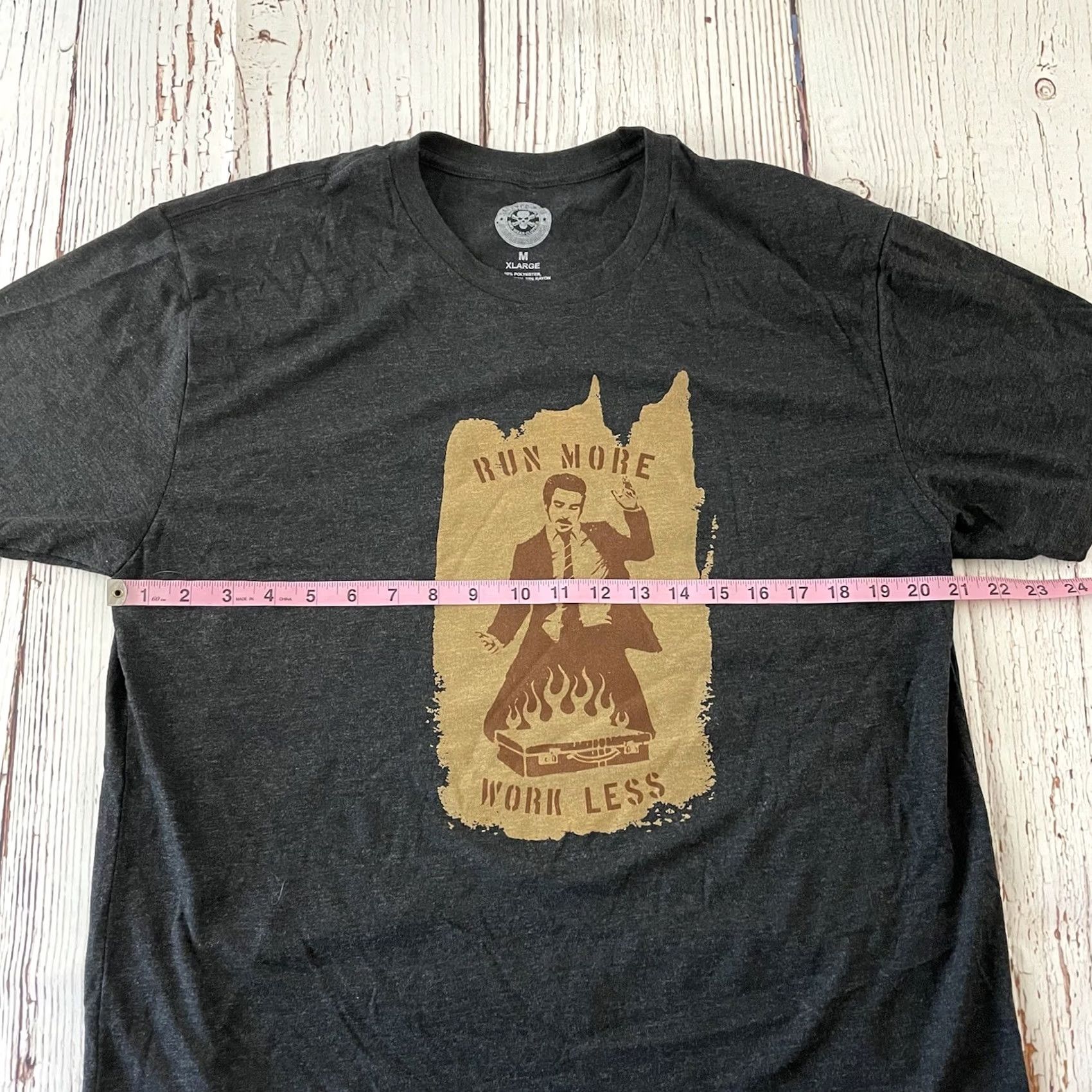 Vintage Safetee Third T-Shirt Mens XL Dark Gray Run More Work Less Short Sleeve Shirt Size US XL / EU 56 / 4 - 3 Thumbnail