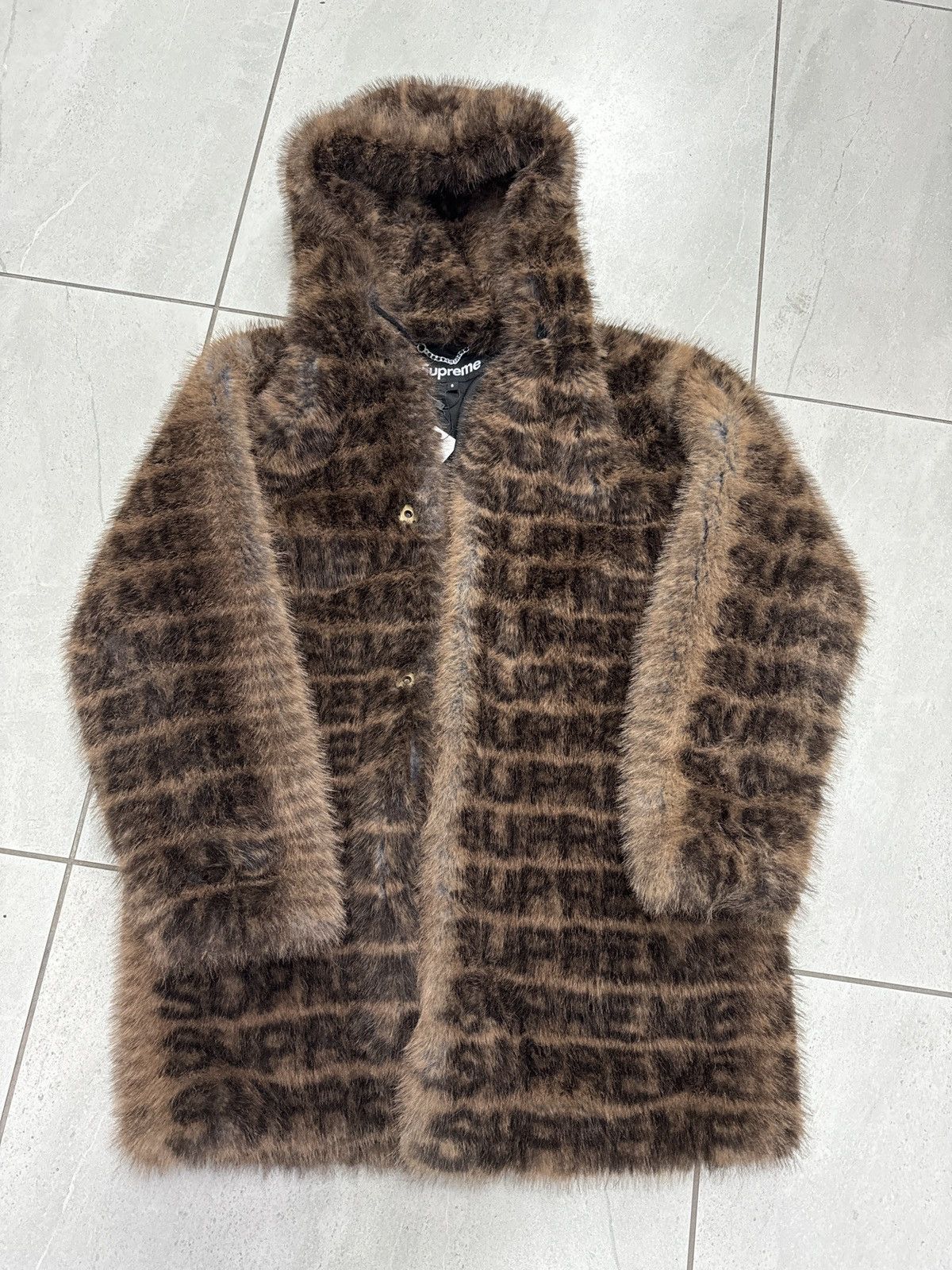 image of Supreme Faux Coat in Brown, Men's (Size Small)