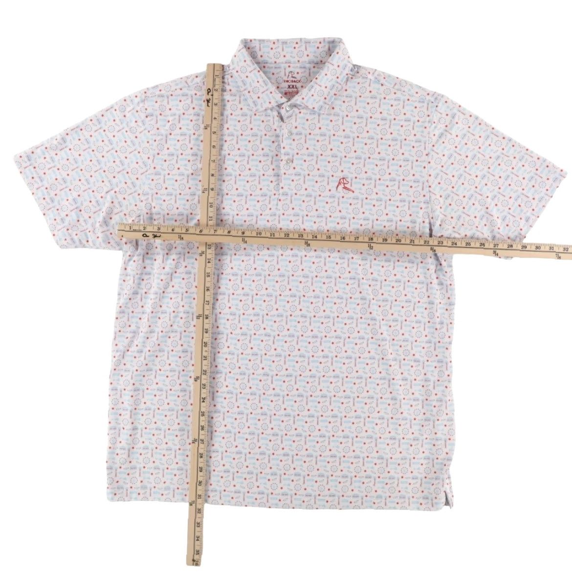 Vintage Rhoback Chicago Hot Dog Stretch Polo Shirt White Men's 2XL Size US XXL / EU 58 / 5 - 3 Thumbnail