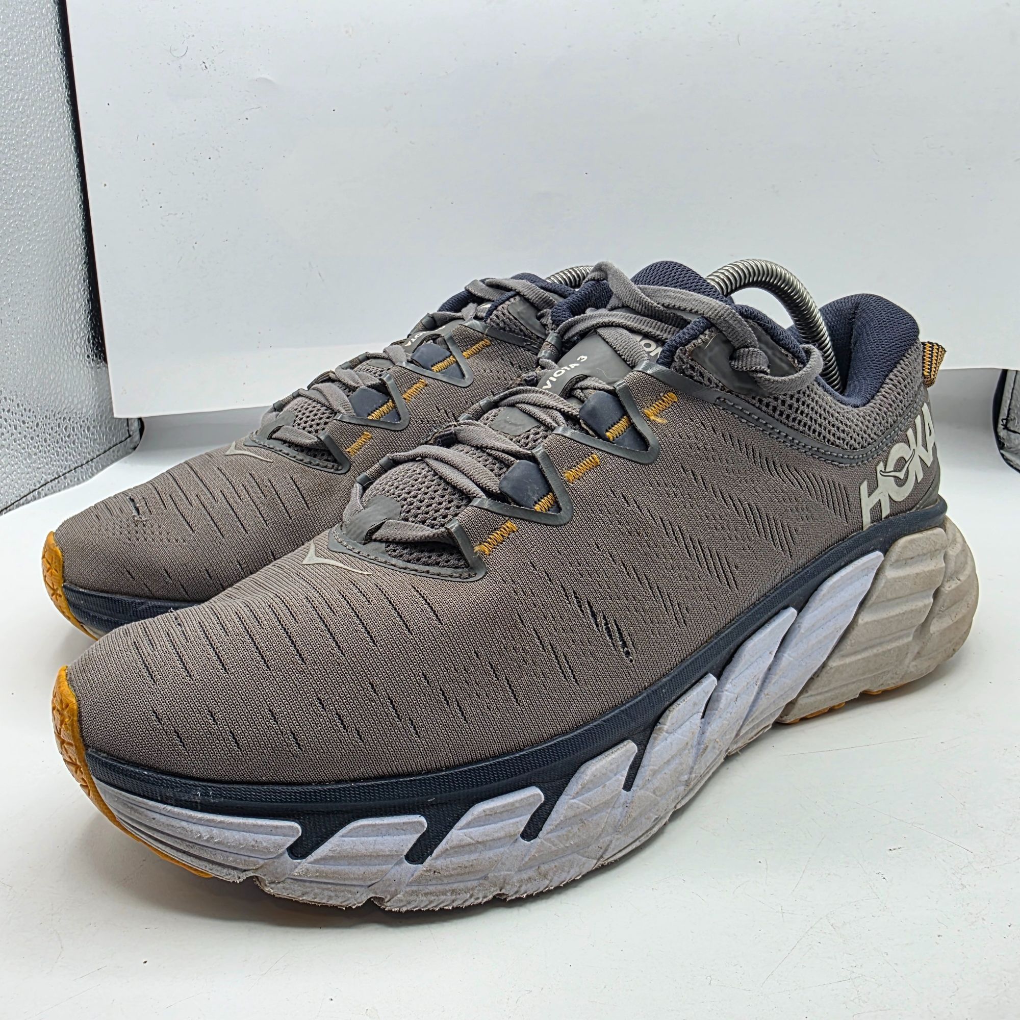 Hoka Hoka One One Gaviota 3 Mens Size 10.5 Gray Yellow Running At Size US 10.5 / EU 43-44 - 4 Thumbnail