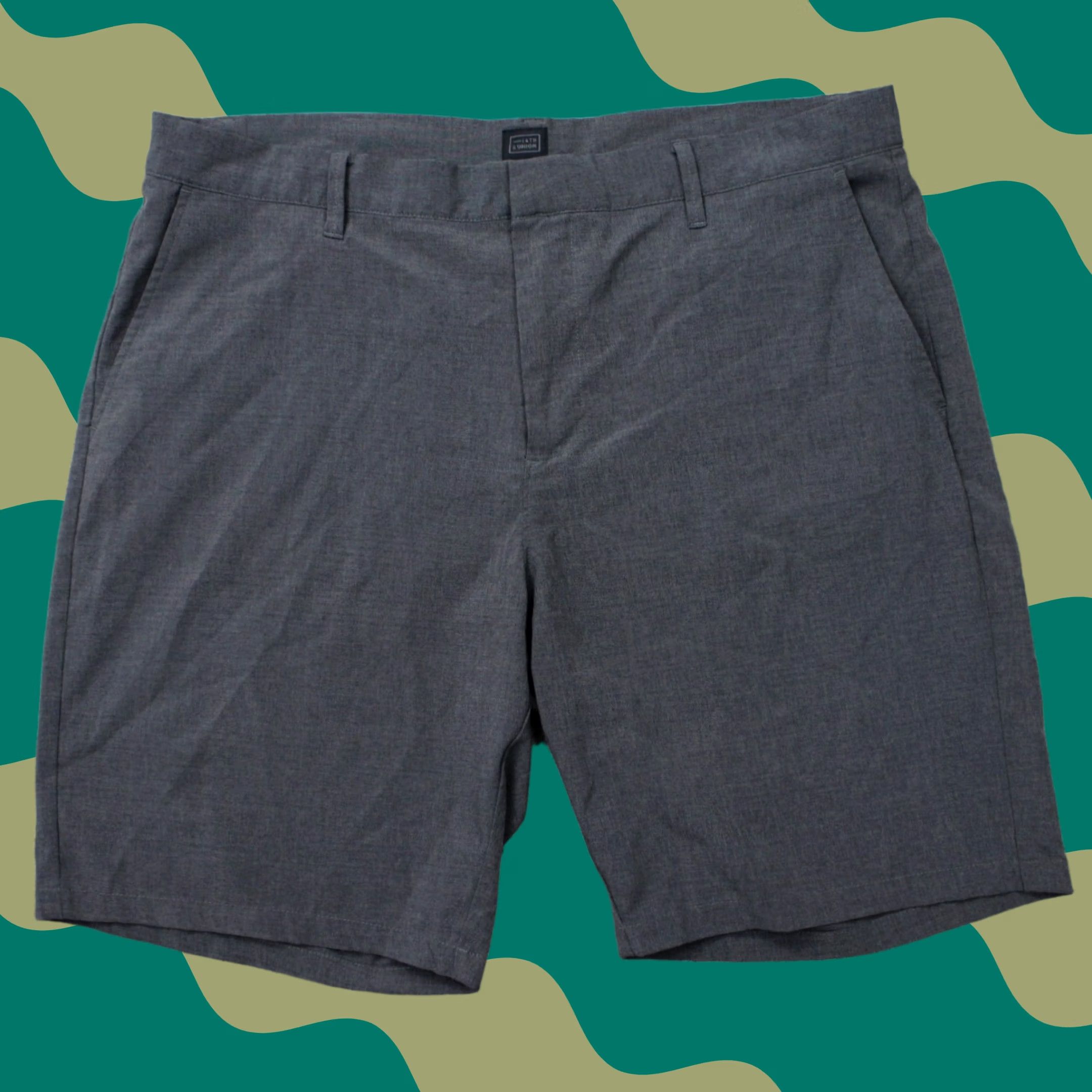 Vintage 14th & Union Mens 38 Gray Polyester Stretch Performance Shorts 9" Inseam Size US 38 / EU 54 - 1 Thumbnail