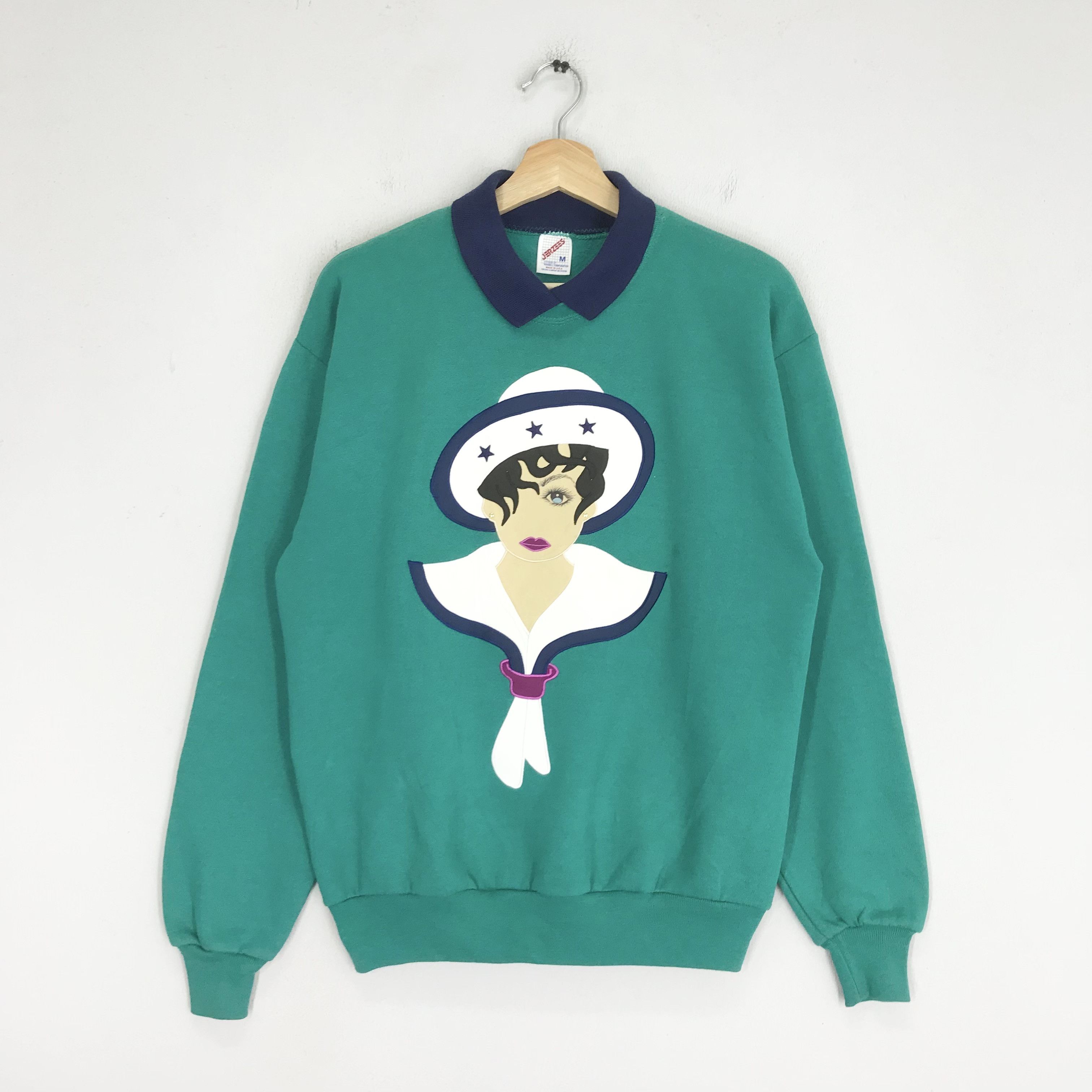 Jerzees Vintage 90s Jerzees Sweatshirt Green - 252 Size US M / EU 48-50 / 2 - 1 Thumbnail