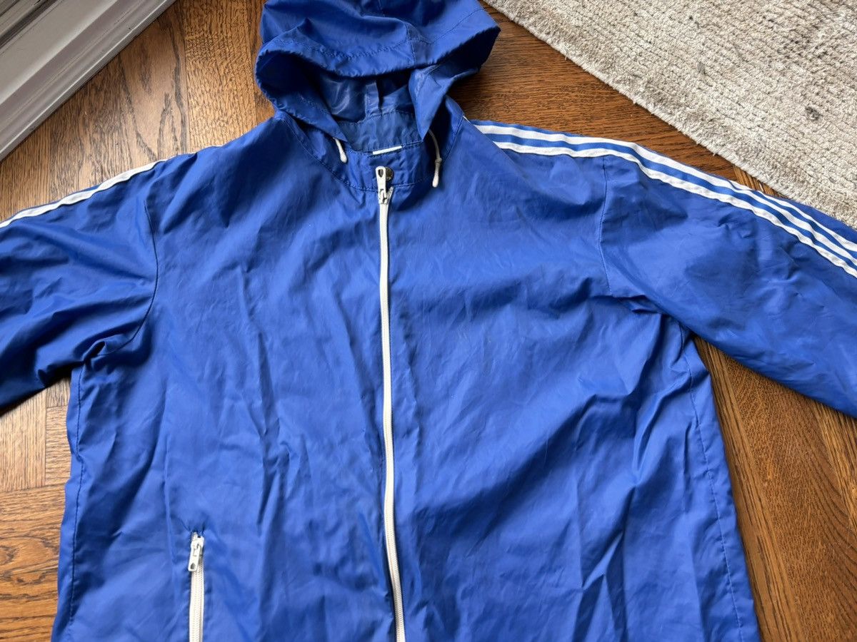 Adidas × Vintage Vintage Adidas Windbreaker Ventex Hooded 3 Stripe Track Jack Size US S / EU 44-46 / 1 - 7 Thumbnail