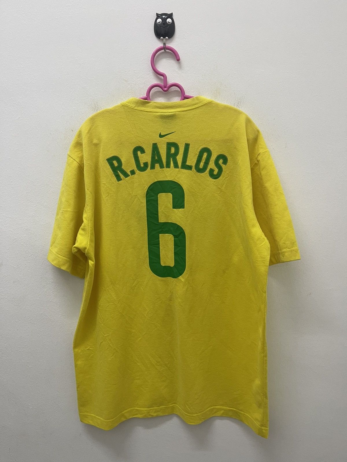 image of Vintage Nike Roberto Carlos 6 Cbf Brazil in Yellow, Men's (Size Large)