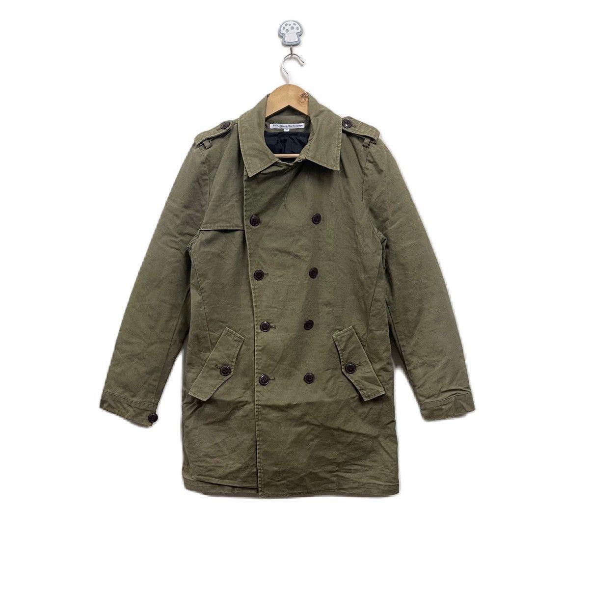 image of If Six Was Nine Hvc International Army Design Khaki Trenchcoat in Green/Brown, Men's (Size Medium)