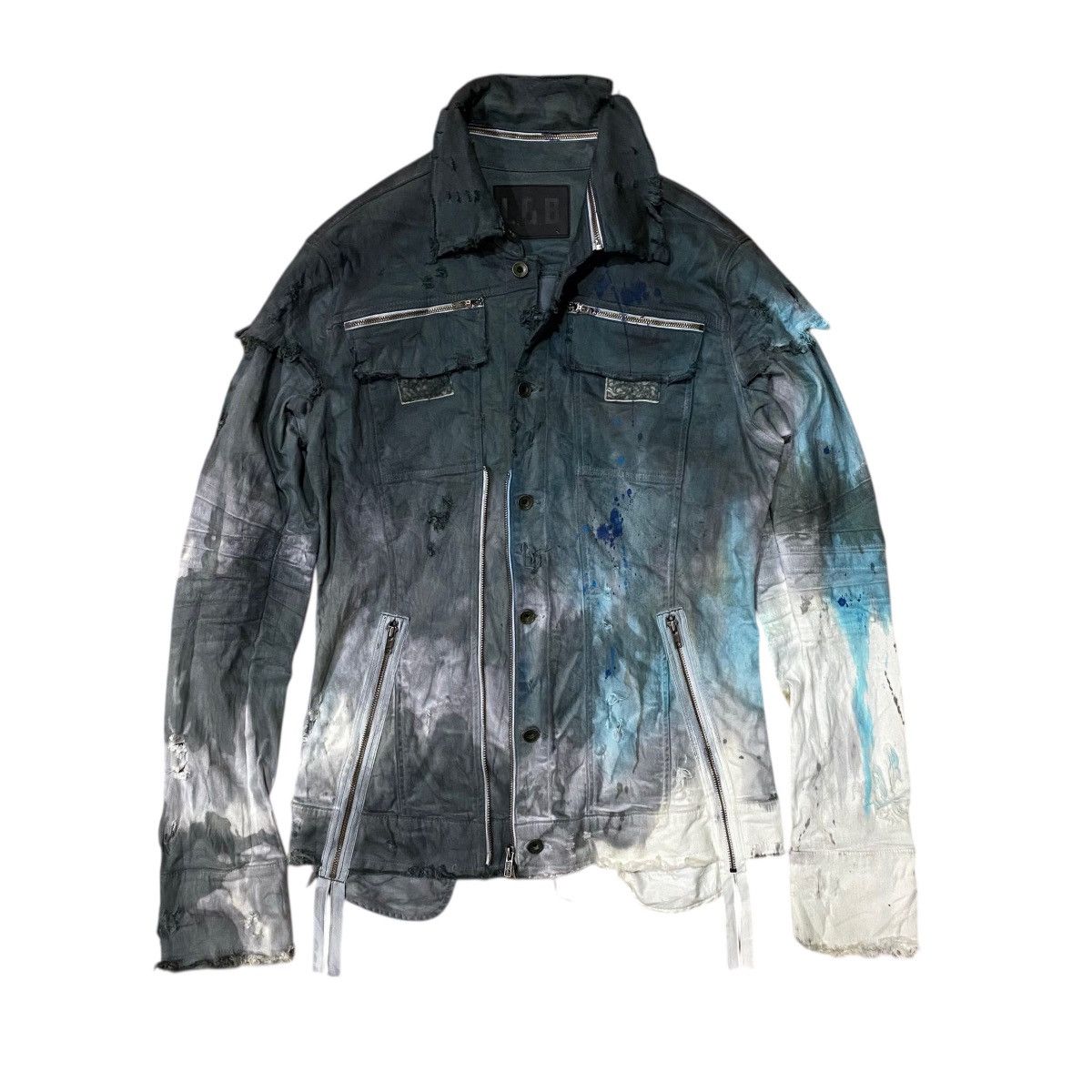 Le Grande Bleu (L.G.B.) Rare!! Le Grande Bleu LGB Burn & Ash Denim Jacket Size US M / EU 48-50 / 2 - 1 Thumbnail