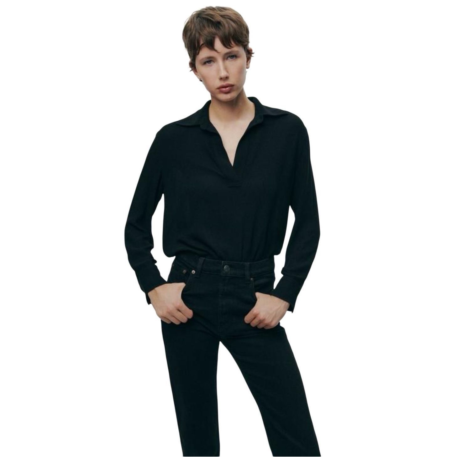 Zara NWT Zara The High Rise Slim Jeans in Black – Signature Denim Size 26" / US 2 / IT 38 - 3 Thumbnail