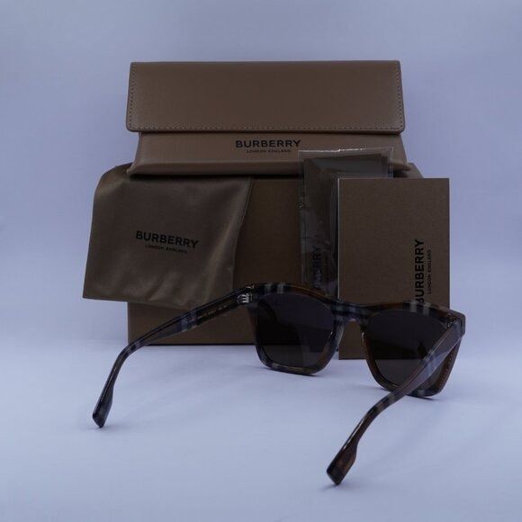 Burberry Burberry BE4348 396673 Square Sunglasses Brown Check Frame Size ONE SIZE - 10 Thumbnail