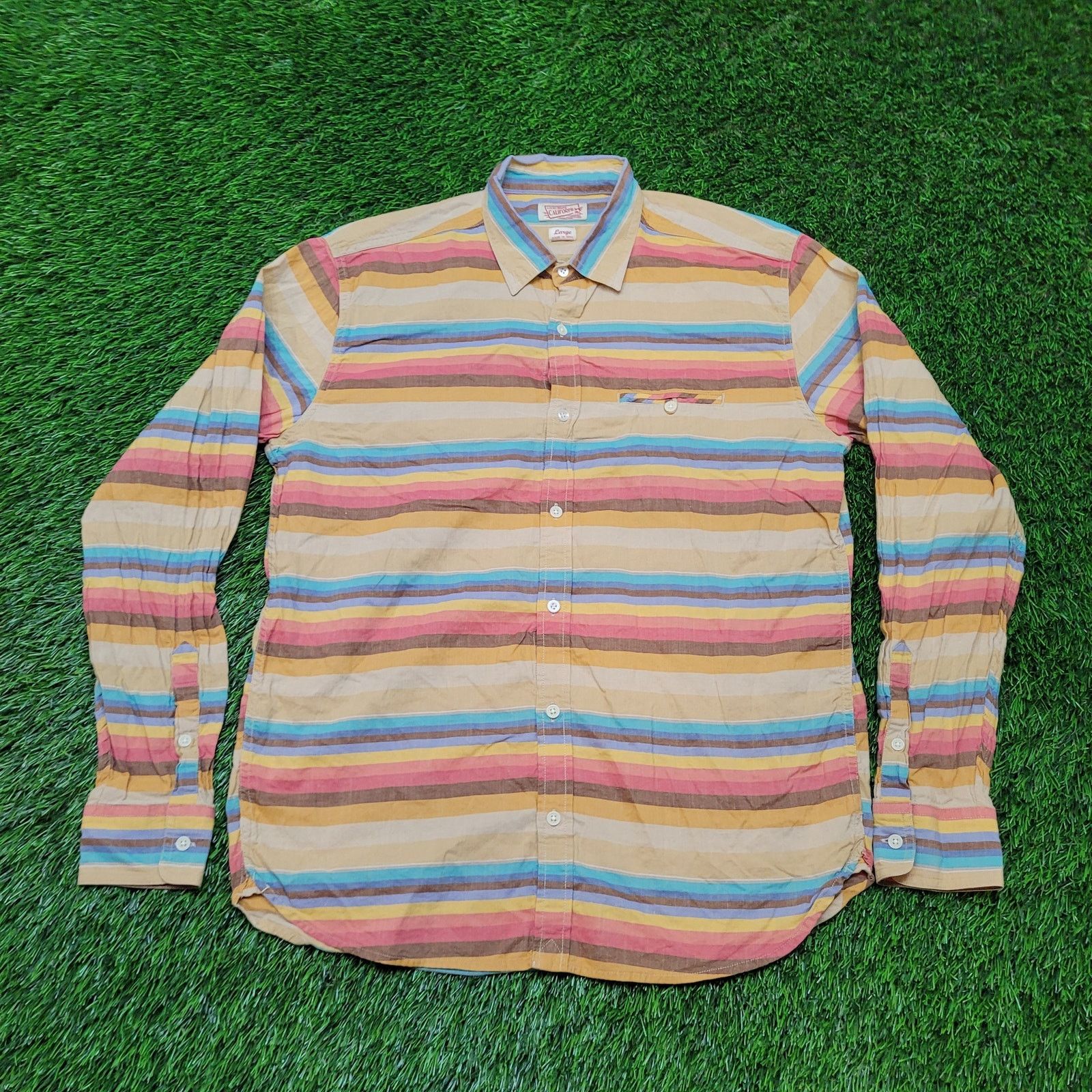 Lucky Brand VTG Y2K Lucky Brand California Baja Stripe Shirt L Boho Surf Size US L / EU 52-54 / 3 - 1 Thumbnail